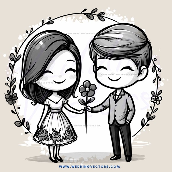 lovers hold flowers under a full moon