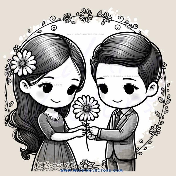 a couple with flowers
