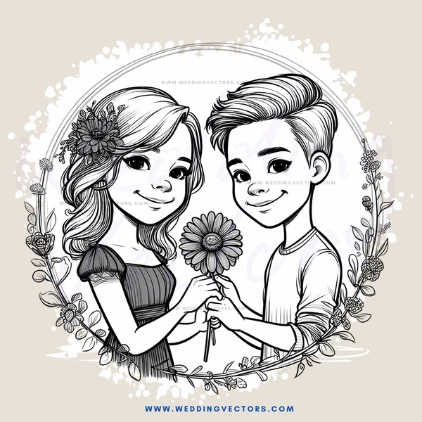 flower girl and boy hugging picture