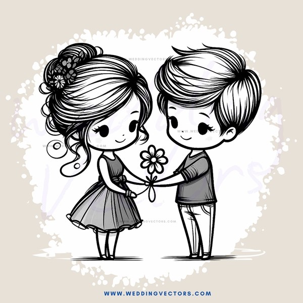 a young couple in black and white