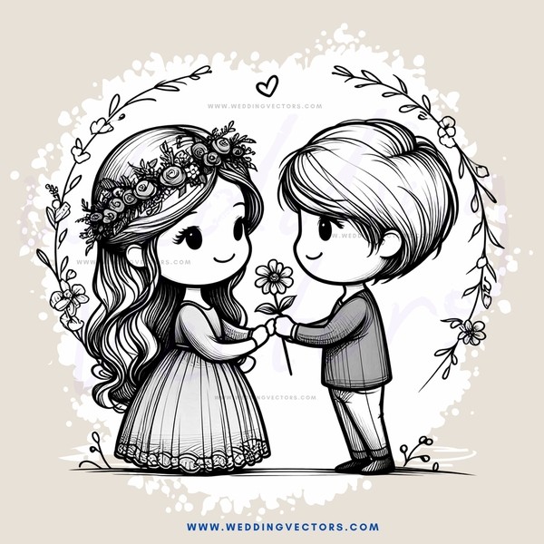 two people holding flowers and wearing crowns