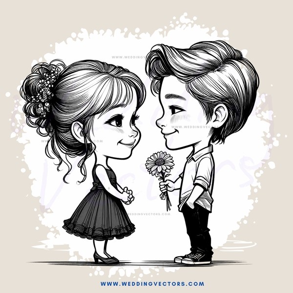 two children holding flowers and smiling