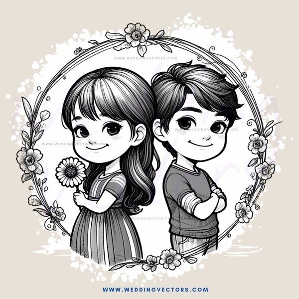 siblings in a flower arrangement