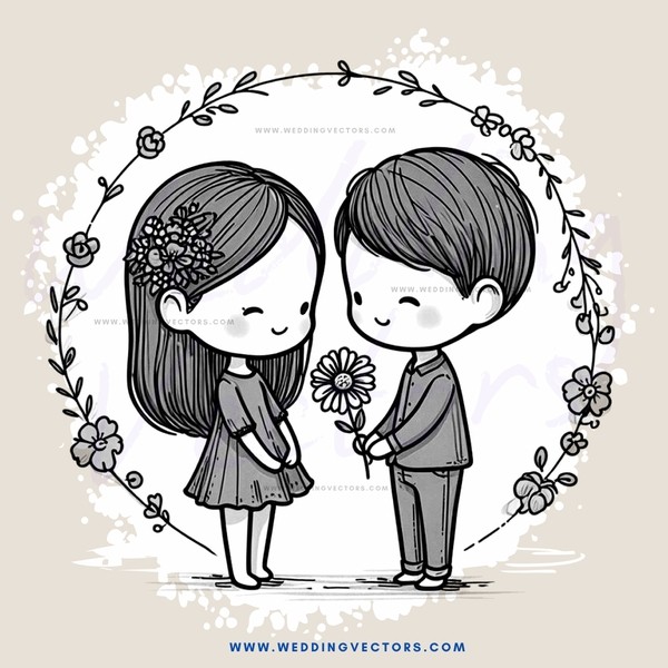 two people with flowers in their hair