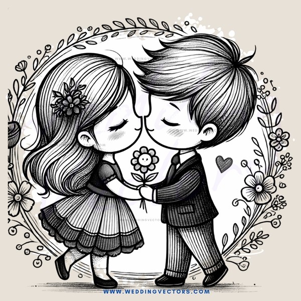 two people making out in black and white