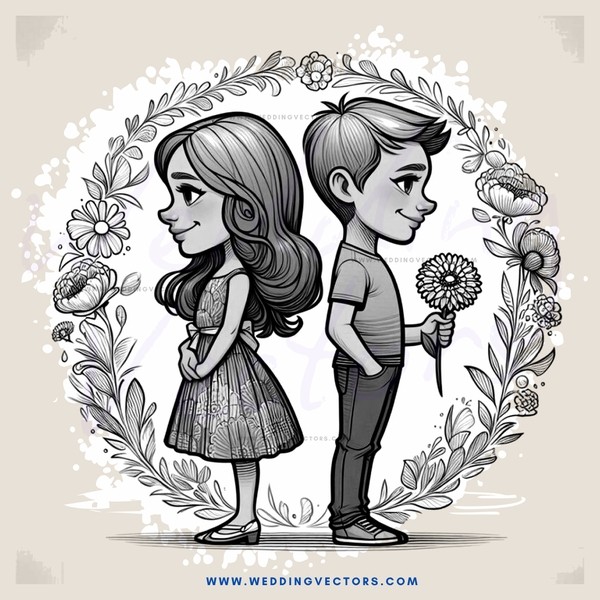 a couple with a flower