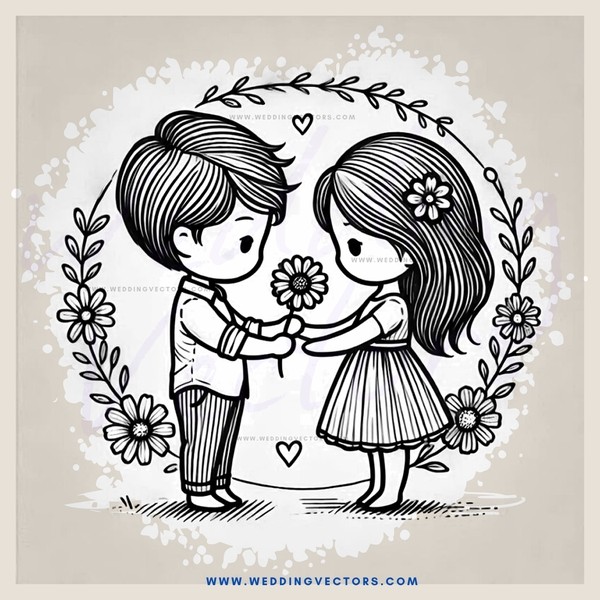 young couple in wedding picture