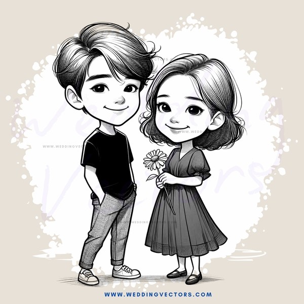 a boy and girl holding hands