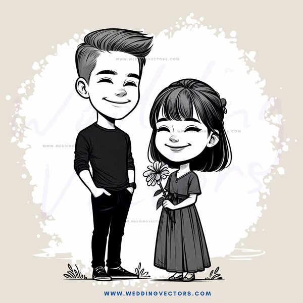 a boy and girl standing together