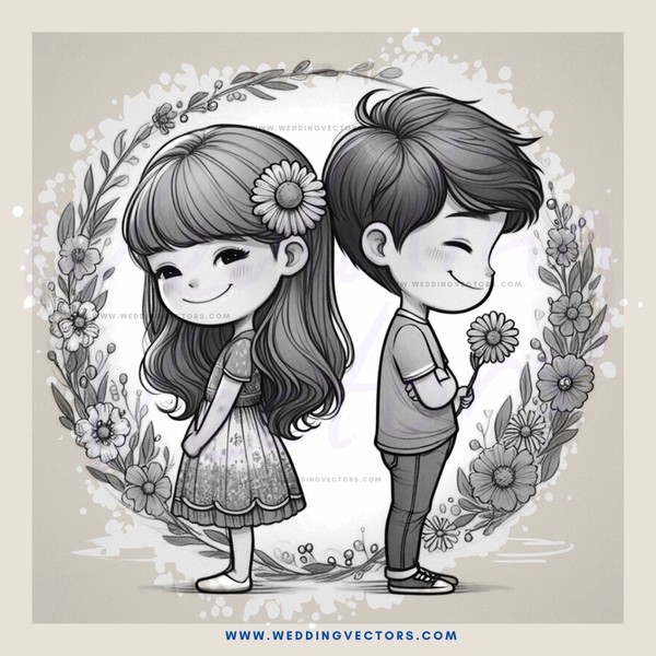two children holding flowers near each other