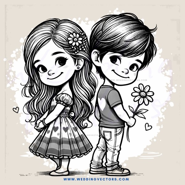 two children holding a flower