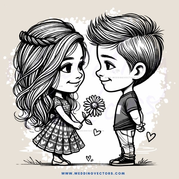 two kids sharing a flower