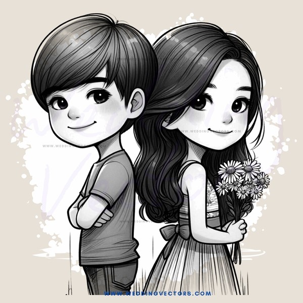 two children with flower