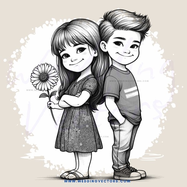 boy and girl smiling with dandelion