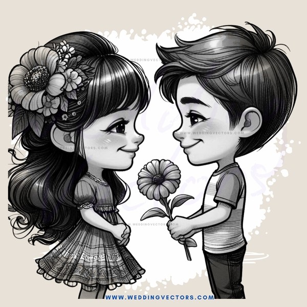 two children holding flowers