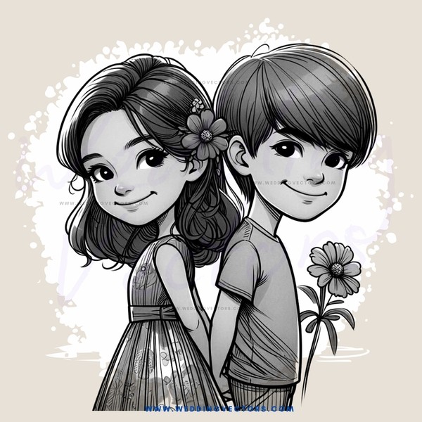 boy and girl with flowers on head