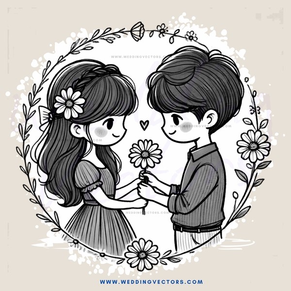 love knots flowers & butterflies drawing