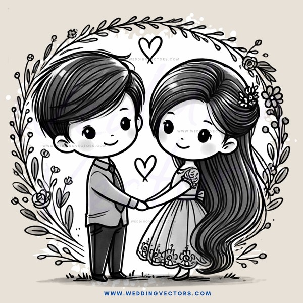 two children holding hands in an illustration
