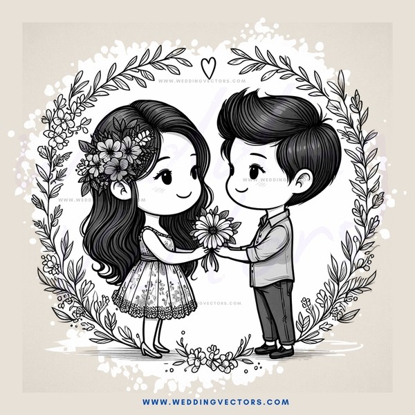 a couple sharing a flower