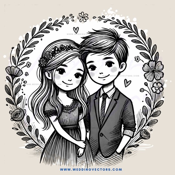 a couple in a wedding style portrait