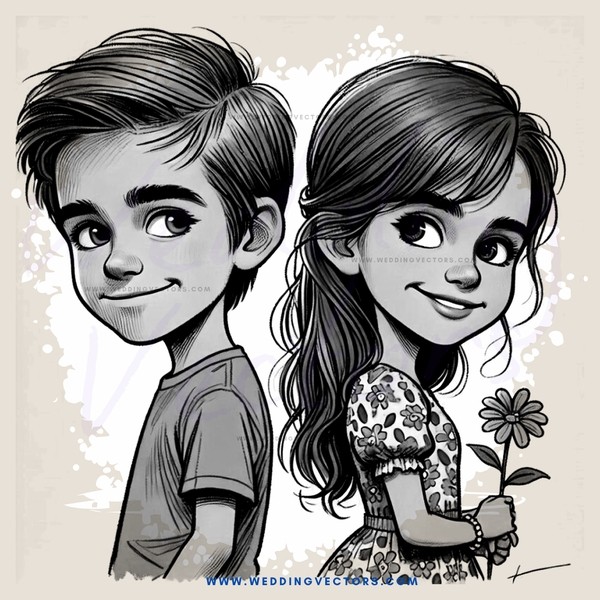 the boy and girl both smile