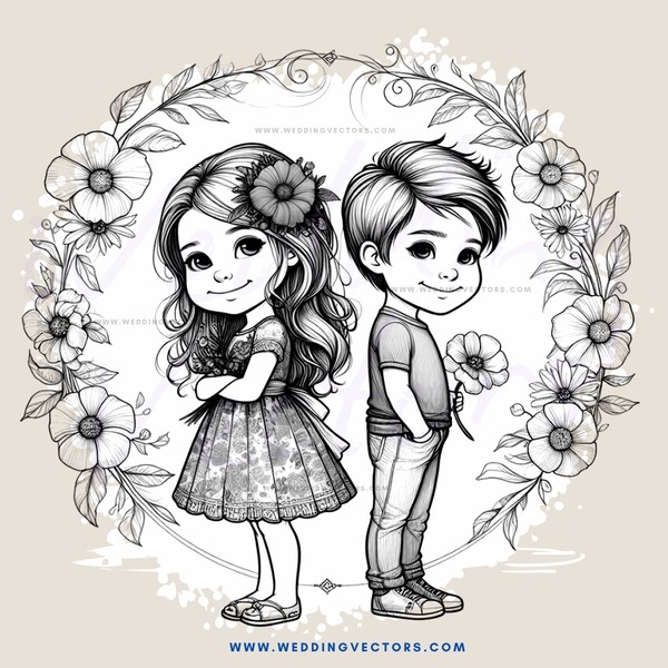 two children in an illustration