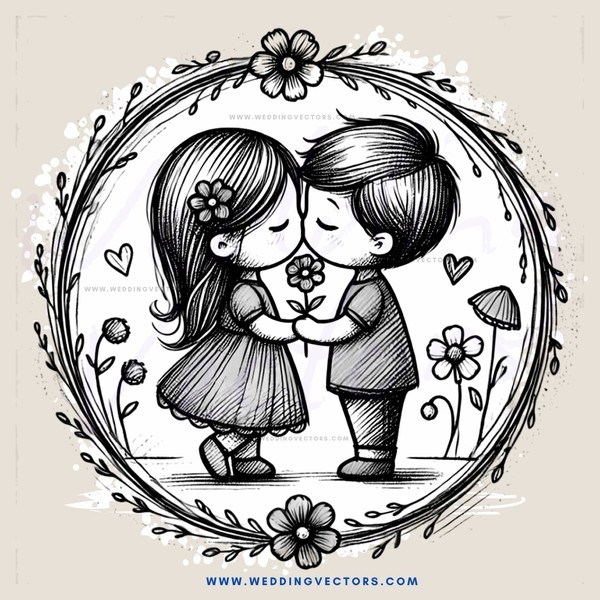 two kids in a circle drawing