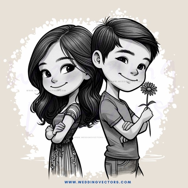 two friends smiling together with flowers