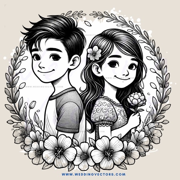 two children in an illustration