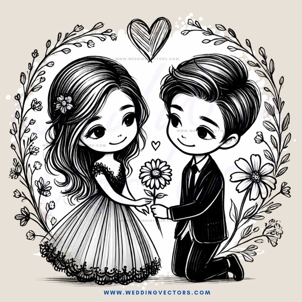 boy and girl flower picture