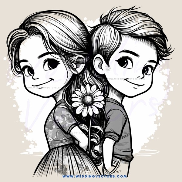 two boys, one girl one boy is holding a flower