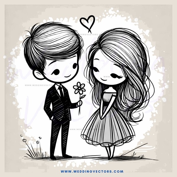 a boy and girl hold flowers together
