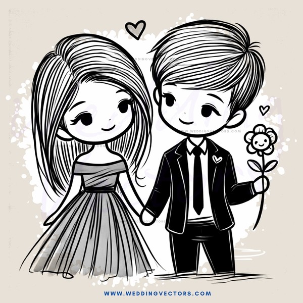 couple holding hands and flower