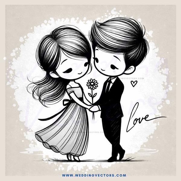 a boy and girl hold flowers together
