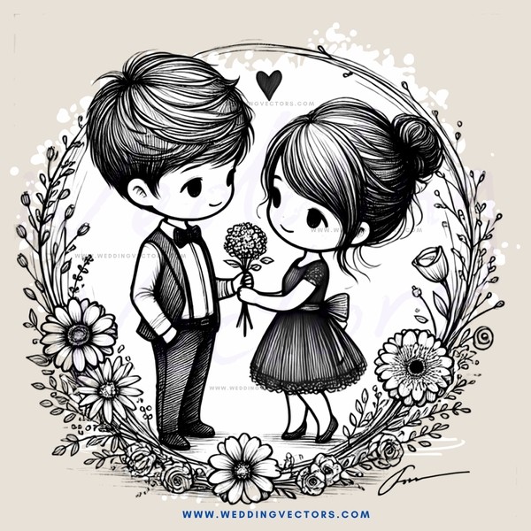 a couple in a garden