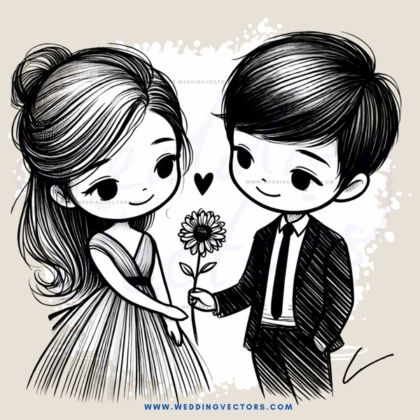 two people holding a flower