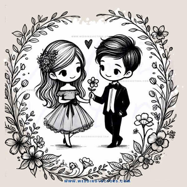 a couple holding flowers