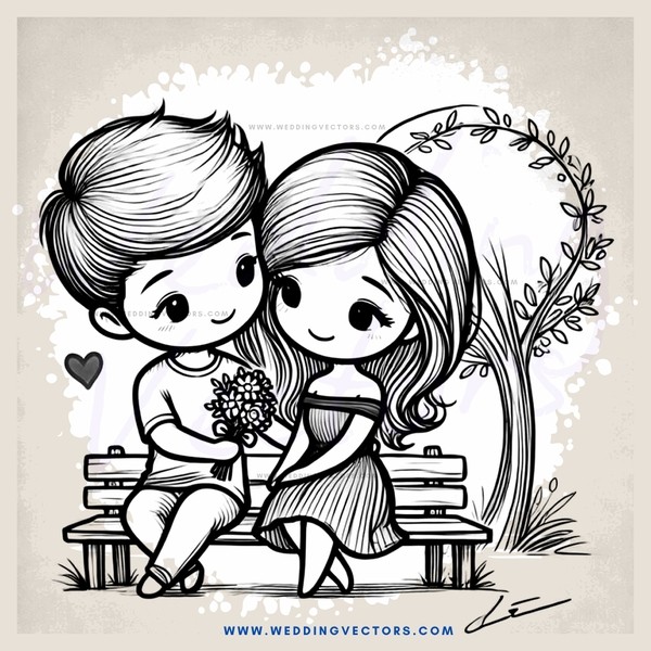 lovers on a bench