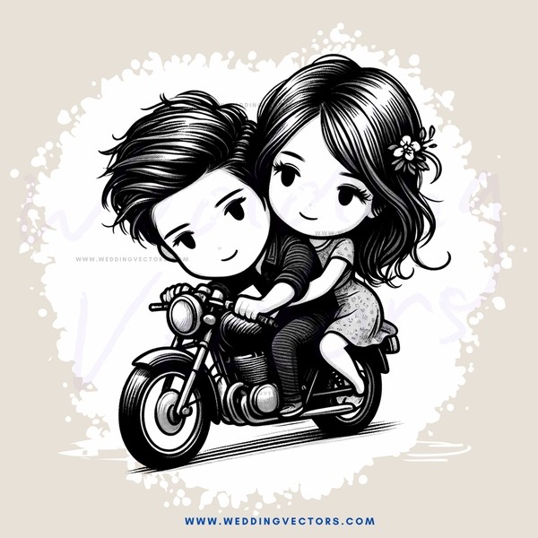 two people on motorcycles with flower hair accessory