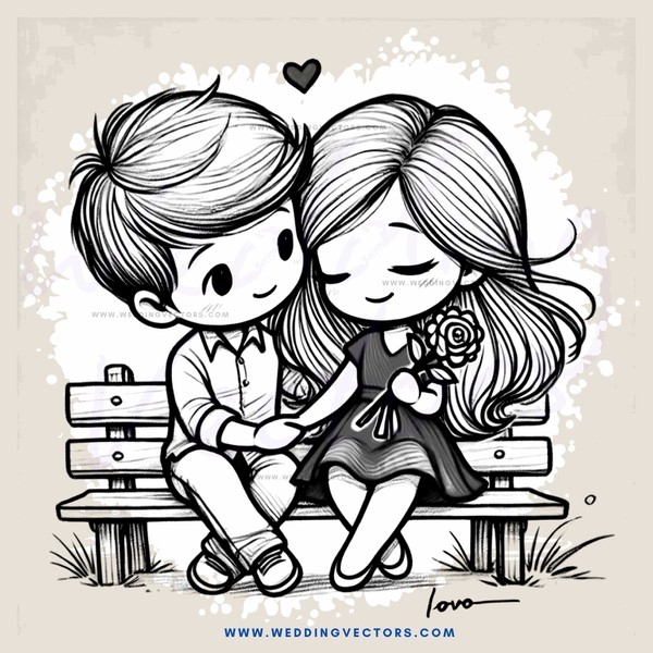 a boy and girl on a bench