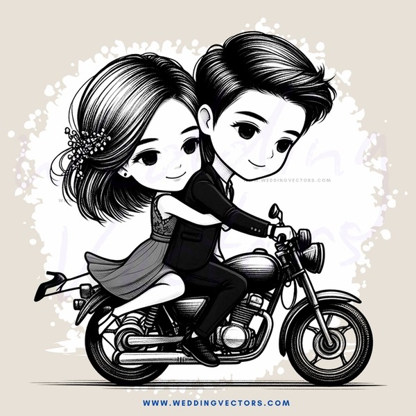 a couple on a motorcycle