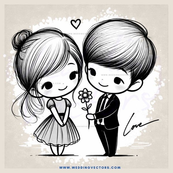 a couple holding a flower and wearing rings