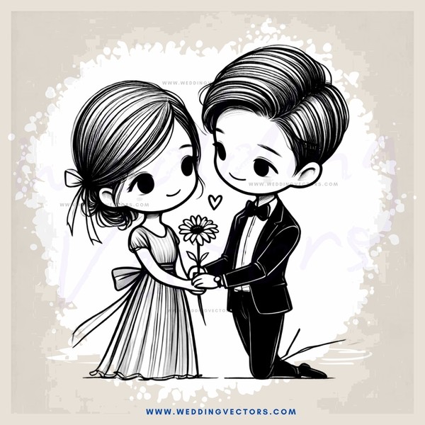 a couple in black and white