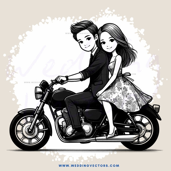 a man and woman on a motorcycle