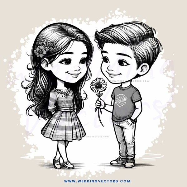two children with flowers