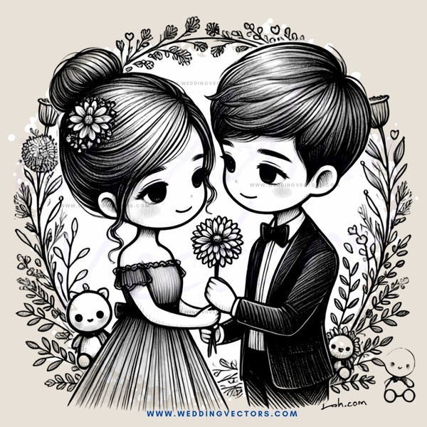 lovers kissing on a bouquet day