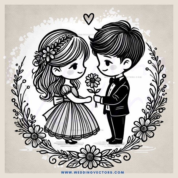 a couple in an illustration