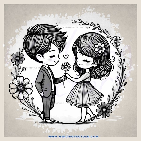 two people embracing with flower petals surrounding them