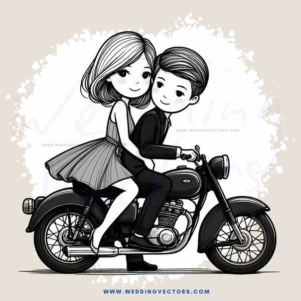 couple on a motorcycle