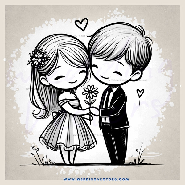 a couple holding flowers in their hands